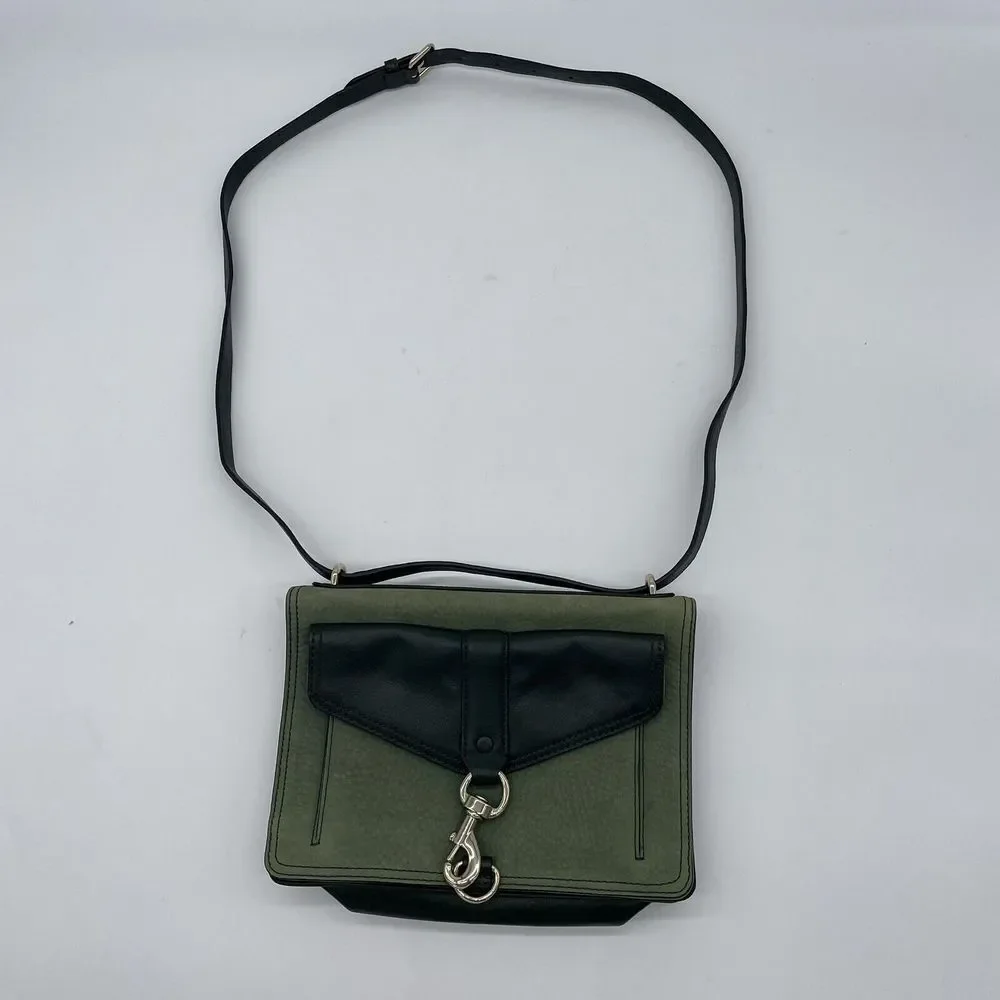 Rebecca Minkoff‎ Vintage GREEN Envelope Crossbody/Shoulder Leather & Suede
